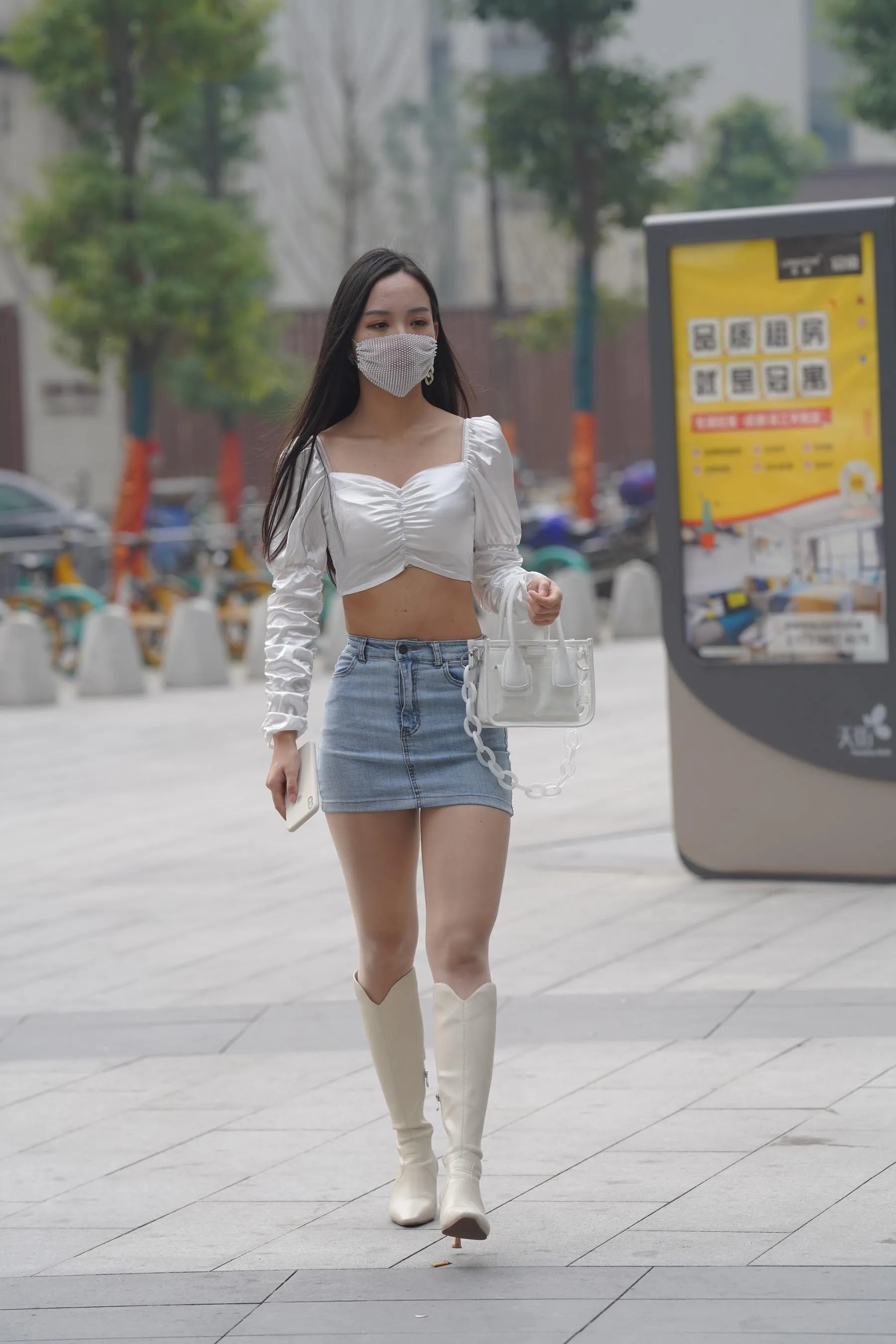 魔镜街拍 NO.170 凯恩街拍摄影-牛仔裙小姐姐 [304P]插图1